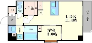 大阪府大阪市港区市岡3【マンション】の間取り