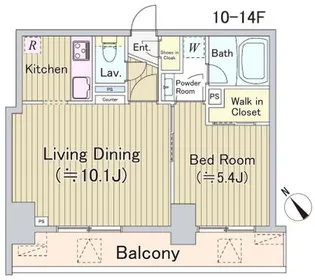 オリゼー茅場町【10階】の間取り