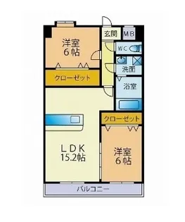 ハーベスト丸新開【3階】の間取り