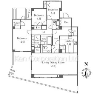 グランフォルム鷺沼クレスティ【1階】の間取り