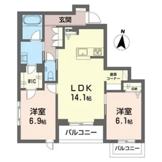 ターンベーリーレジデンス経堂【2階】の間取り