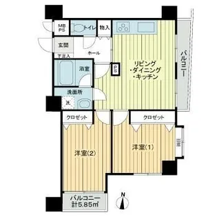 東京都中野区若宮1【マンション】の間取り