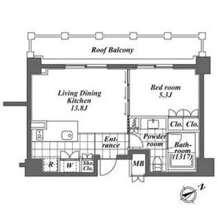 オーパスレジデンス恵比寿【4階】の間取り