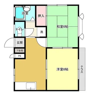 三竹ハイツ【1階】の間取り