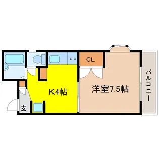 ロイヤルハイツ米ヶ袋【1階】の間取り