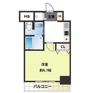 エステムコート難波 II アレグリア【7階】の間取り