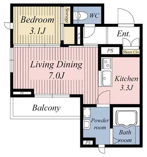 small hat 新田【2階】の間取り