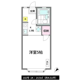 セイワハイム【1階】の間取り