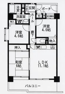 サンロイヤル新田辺アカデミヤ1号館【6階】の間取り