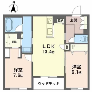 シャーメゾンリアンII【1階】の間取り