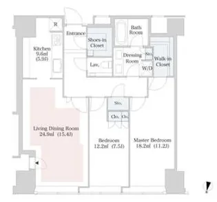 セントラルパークタワー・ラ・トゥール新宿【32階】の間取り