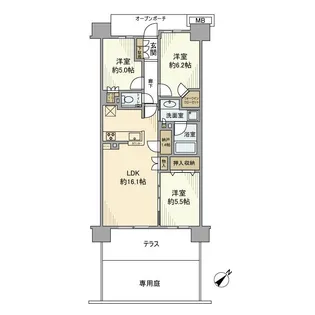 プラウドシティ浦和ガーデンコート【1階】の間取り