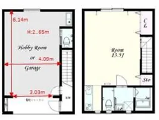 ソレアード アクア B【2階】の間取り