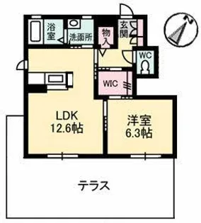 ヴィアソーレ B棟【1階】の間取り