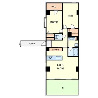 ハイヤーム桜台【1階】の間取り