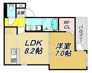 フジパレス尼崎立花II番館【2階】の間取り