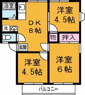 花畑ロイヤルパークA/B【1階】の間取り