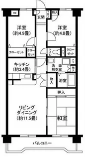 グランドール三鷹壱番館【2階】の間取り