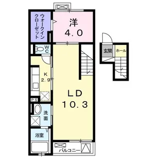 レーブ ポルト【4階】の間取り