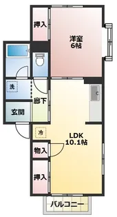 スクールハイツマルキ【1階】の間取り