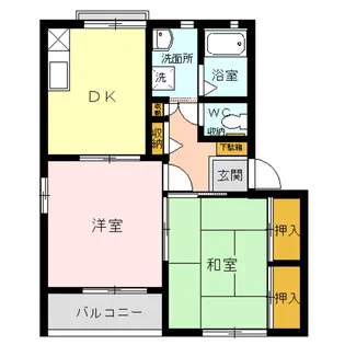 カルムF A棟【2階】の間取り