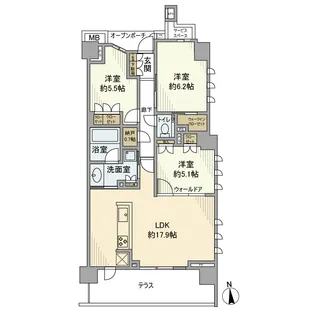 プラウド練馬中村橋マークス【1階】の間取り