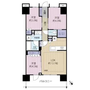 エクセレントシティ稲毛海岸駅前【7階】の間取り