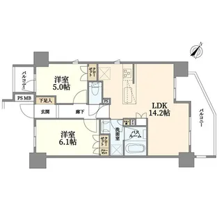 ライオンズ王子ステーションライズ【6階】の間取り