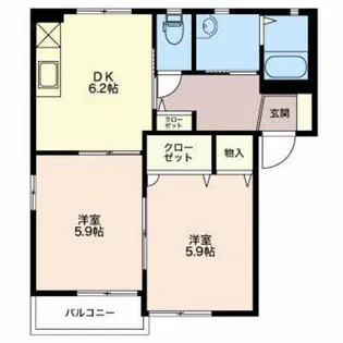 フォーブル直江II【1階】の間取り