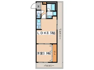 ロータス駒沢【4階】の間取り