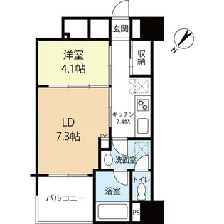 ラクレイス西新【10階】の間取り