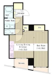 アクアアンビシャス八丁堀【8階】の間取り