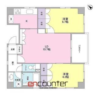 グランリヴィエール【6階】の間取り