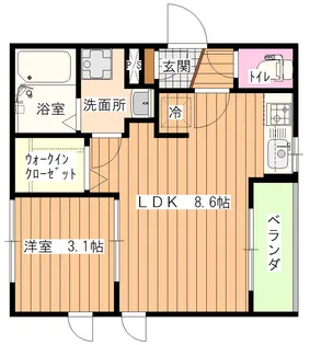 ラピスセリア武蔵野【2階】の間取り