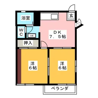 フローラサノA【1階】の間取り