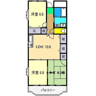 プロムナード万々【1階】の間取り