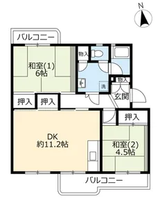 UR多摩ニュータウン貝取【5階】の間取り