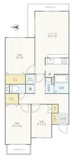 宮前平駅周辺賃貸マンション【4階】の間取り