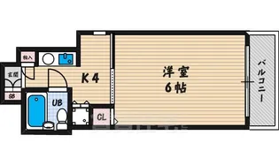 パラディ西田辺【4階】の間取り