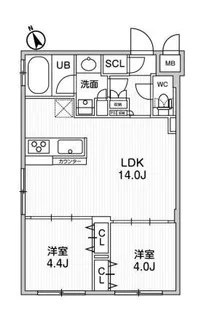 ルネサンスコート桜新町【2階】の間取り