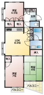 アベニール桑田【3階】の間取り