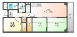 アドラブールウエスト【5階】の間取り
