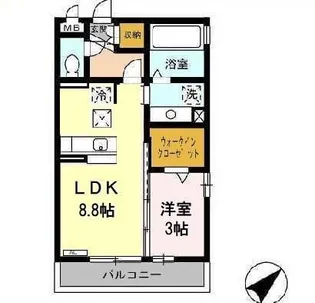 フロール花水木【1階】の間取り
