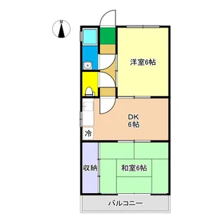 一柳マンション北棟【2階】の間取り