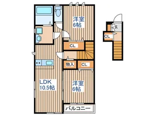 グランドソレイユ上余田【2階】の間取り