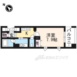 レジディア洛北【4階】の間取り