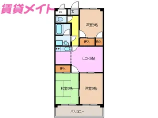 リバーシティーヒル旭【1階】の間取り