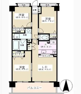 ジーオー桜庵【2階】の間取り