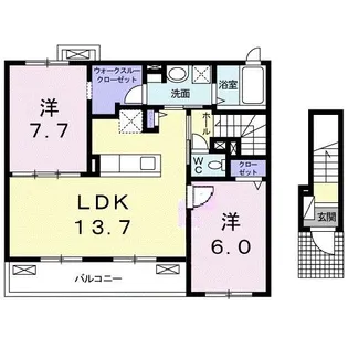 エヴァーグリーン土屋【2階】の間取り