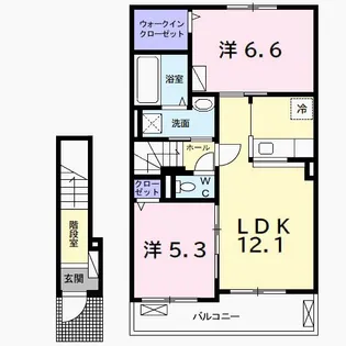 リュミエール B【2階】の間取り